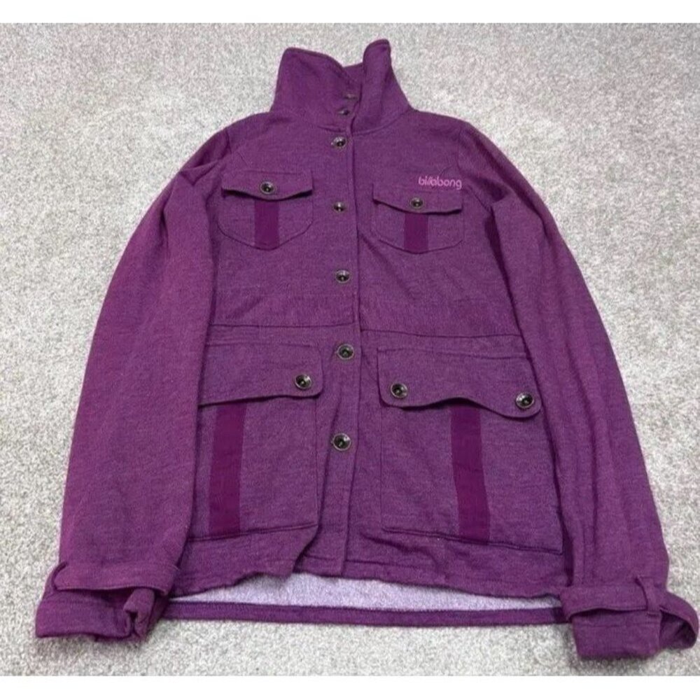Billabong Women's Purple Long Sleeve Button Up Jacket Size Medium